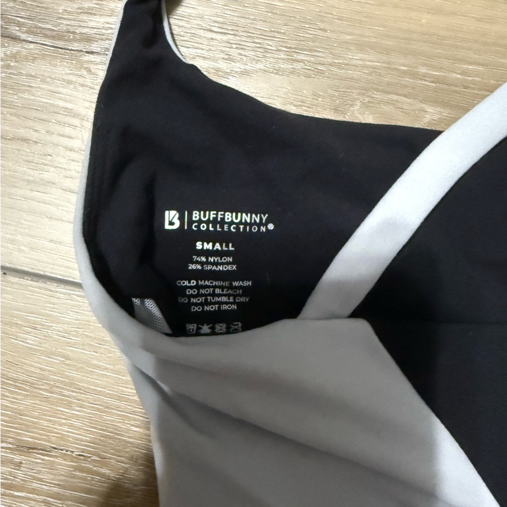 BuffBunny Black and Gray Sports Bra - Picture 3 of 4